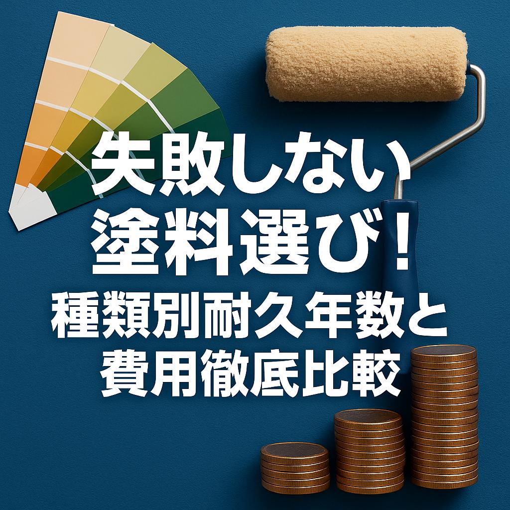失敗しない塗料選び！種類別耐久年数と費用徹底比較